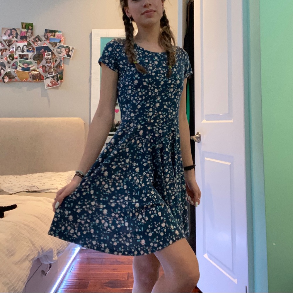 Bluenotes Navy Blue Floral Mini Dress
